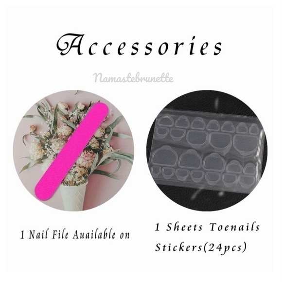 2/$16 Hearts French Manicure Press On Toenails - Picture 8 of 14